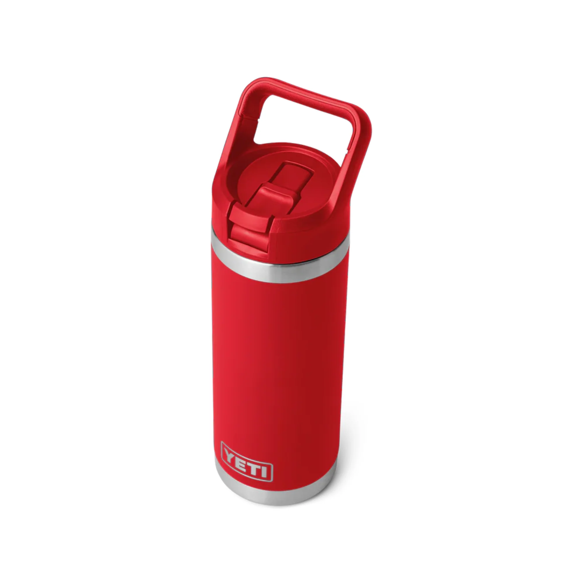 Yeti Rambler 18oz/532ml Insulated Bottle with Colour Straw Cap (Rescue Red) - Image 4
