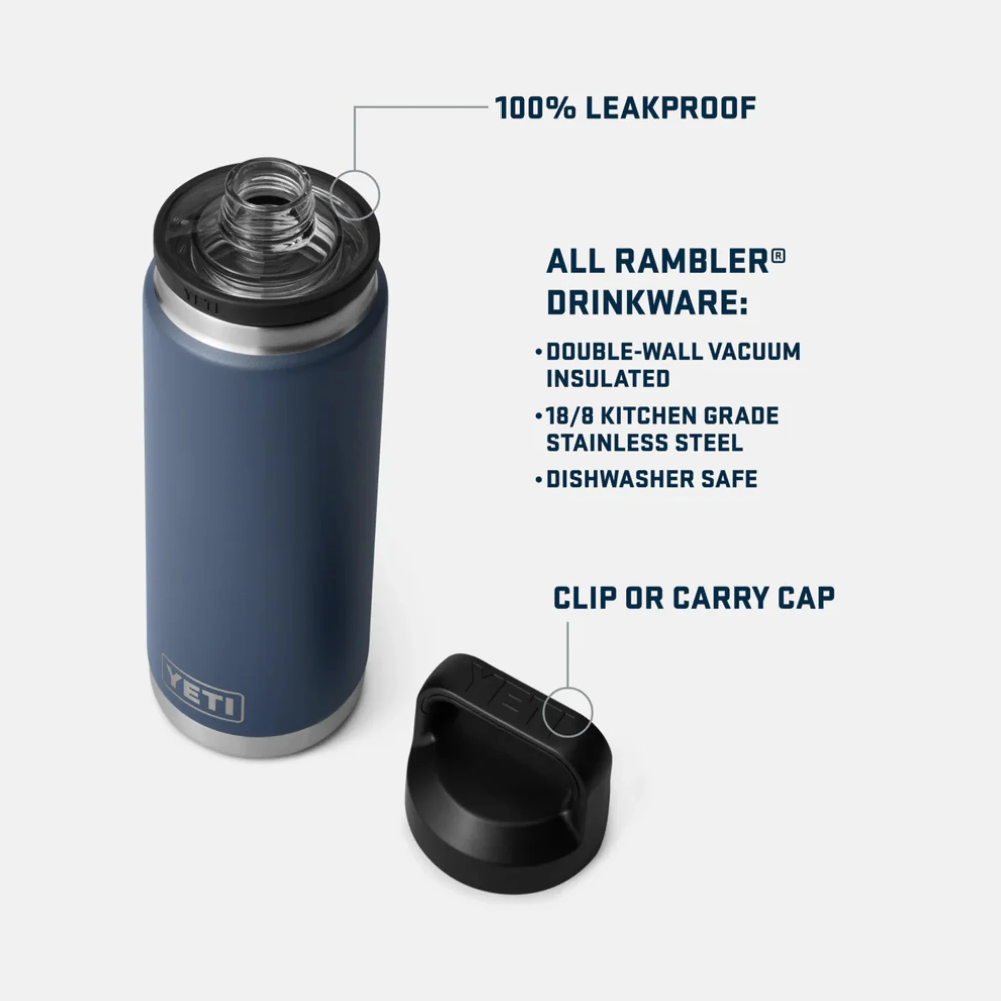 Yeti Rambler 26oz/769ml Insulated Bottle with Chug Cap (King Crab) - Image 6