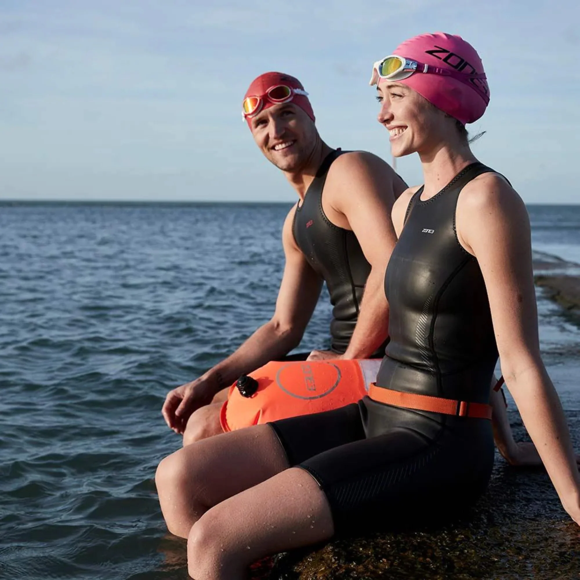 Zone 3 Unisex Silicone Swim Cap (Red) - Image 2